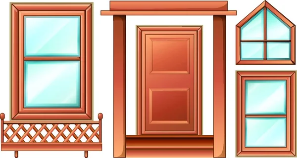 Illustration Des Différents Modèles Portes — Image vectorielle