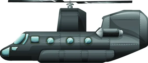 Illustration Gray Helicopter — Stock Vector