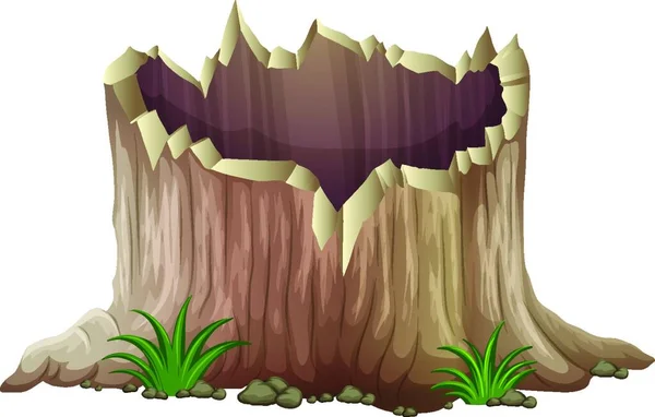 Ilustrace Pařezu Stromu — Stockový vektor