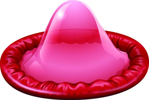 Abbildung Des Roten Kondoms — Stockvektor