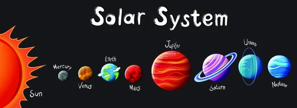 Illustration Solar System — Stock Vector