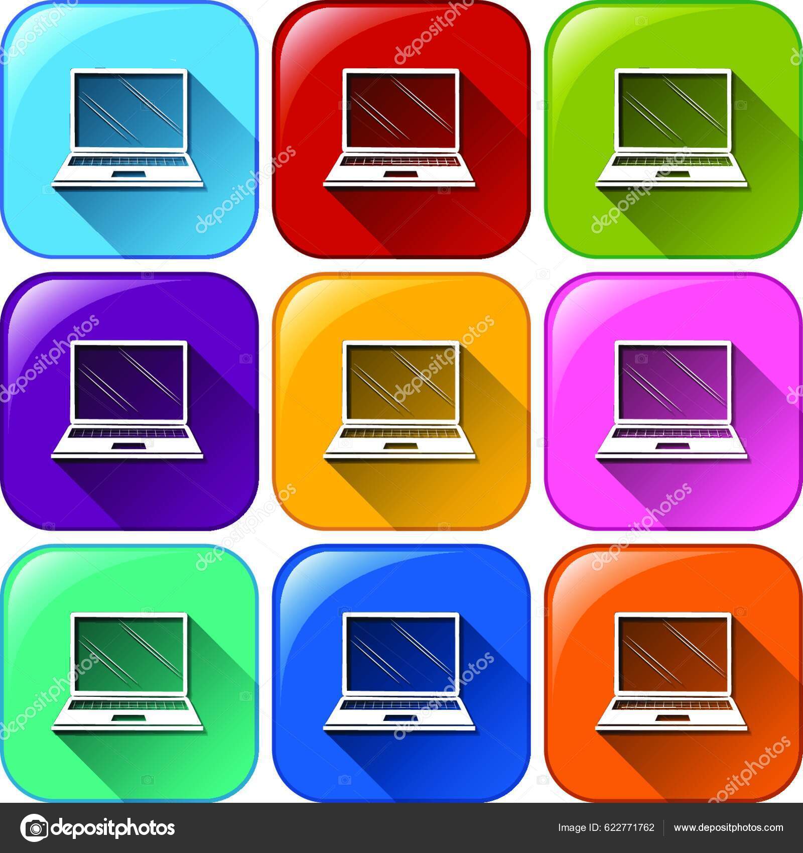 Laptop Icons Vector Illustration Stock Vector By Yay Images