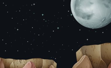 Yıldız vektör illüstrasyonlu gece   