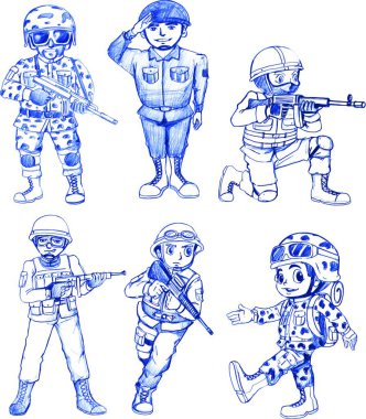 Asker adam vektör illüstrasyonu