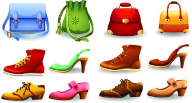 Ayakkabı ve çantaların çizimi