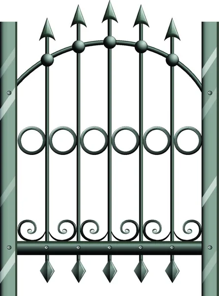Steel Gate Graphic Vector Illustration — Stock Vector