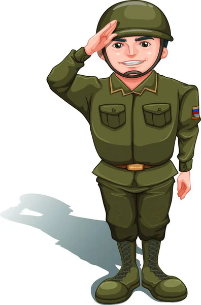 Beau Soldat Illustration Vectorielle Graphique — Image vectorielle