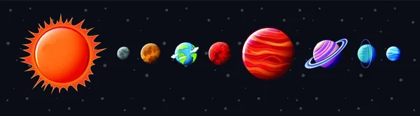 Solar System Graphic Vector Illustration — Stock Vector