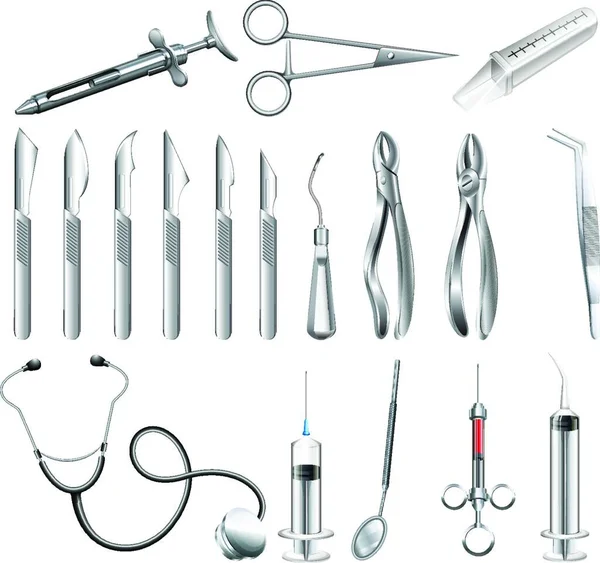 Dental Tools Graphic Vector Illustration — Stock Vector