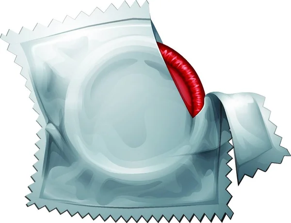 Illustration Eines Roten Kondomvektors — Stockvektor