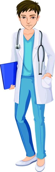 Illustration Vectorielle Médecin Masculin — Image vectorielle