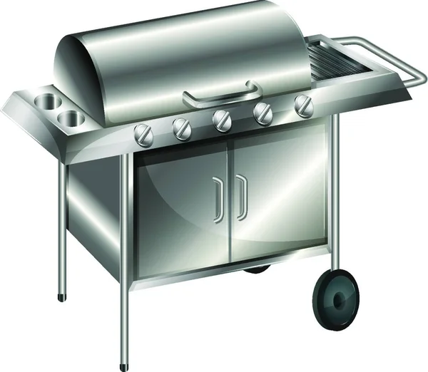 Barbecue Grill Web Simple Icon Illustration — Stock Vector