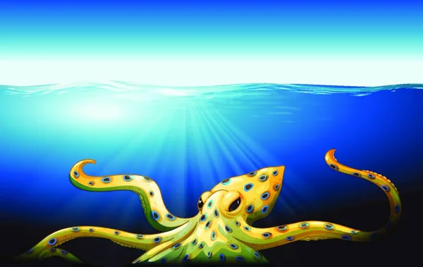 Velká Chobotnice Pod Mořem — Stockový vektor