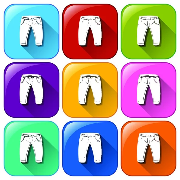 Pantalones Iconos Vector Ilustración — Vector de stock