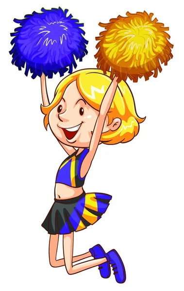 Uma Menina Cheerleader Vetor Ilustração — Vetor de Stock