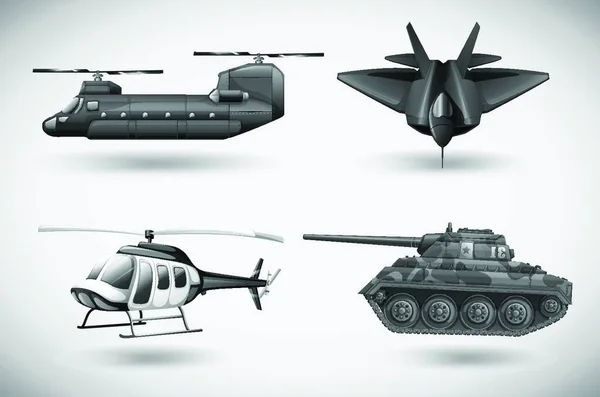 Ilustracja Wektora Samolotów Wojskowych — Wektor stockowy