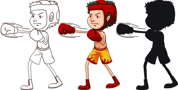 Boxing Man Vektor Illusztráció — Stock Vector