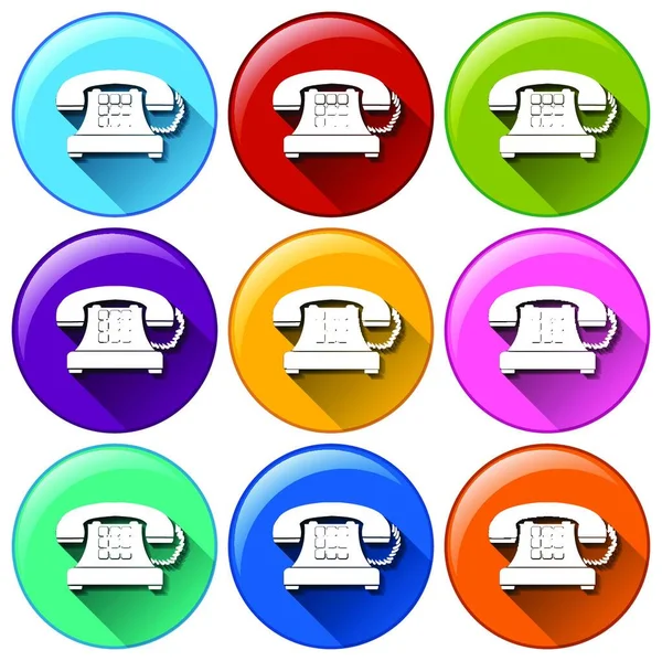 Telephones Buttons Beautiful Vector Illustration — Stock Vector
