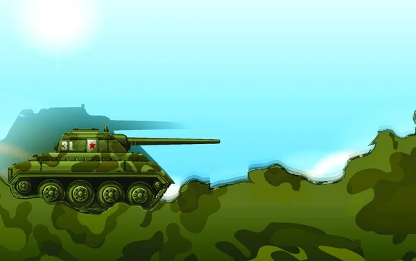 Militär Tank Vektor Illustration — Stock vektor