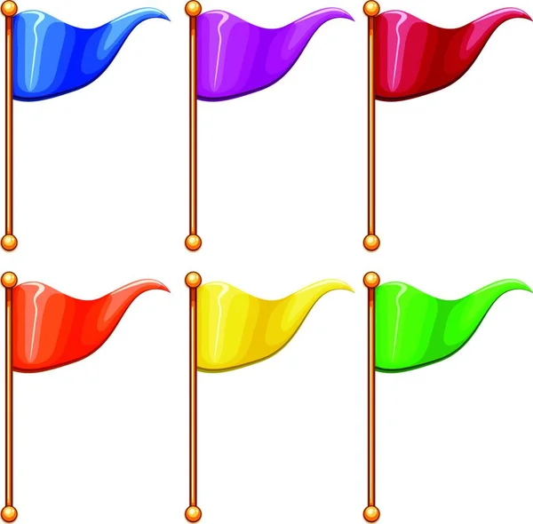 Kleurrijke Vlaggen Mooie Vector Illustratie — Stockvector