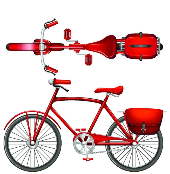 Red Bicycle Vector Illustration — Stock Vector
