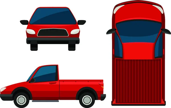 Червона Вантажівка Векторні Ілюстрації — стоковий вектор