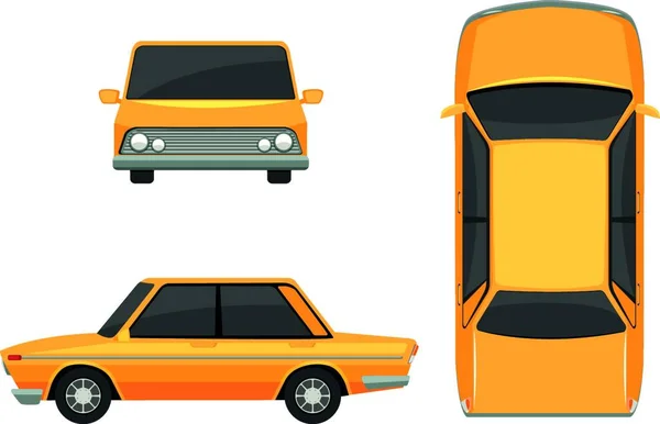 Ilustracja Wektora Żółtego Samochodu — Wektor stockowy