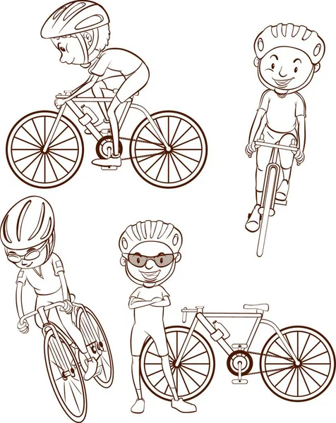 Cycling Modern Vector Illustration — Stock Vector
