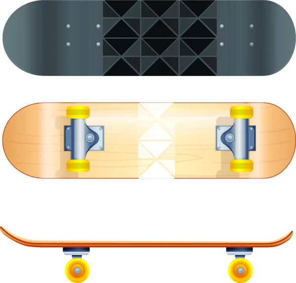 Modelli Skateboard Illustrazione Vettoriale — Vettoriale Stock