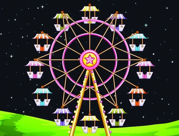 Ferris Wheel Vector Illustration — Stock Vector