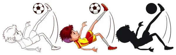 サッカー選手のベクトル図 — ストックベクタ