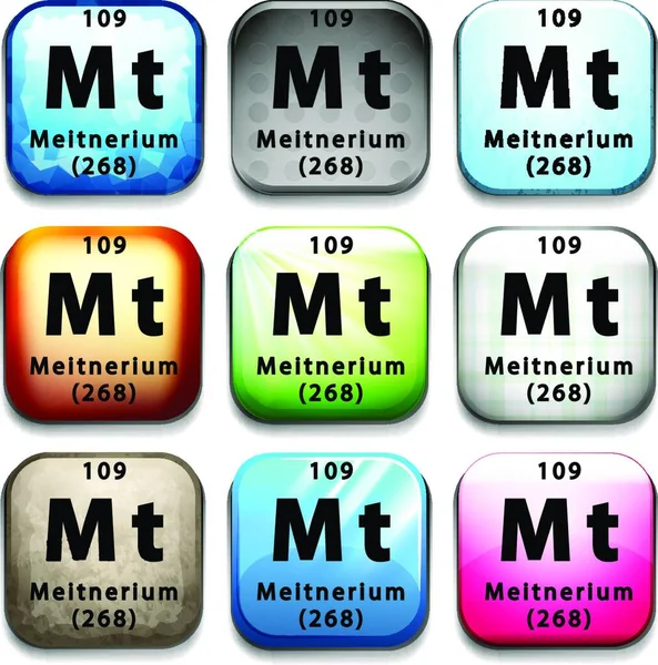 Meitnerium Periódico Ilustración Vectorial Simple — Vector de stock