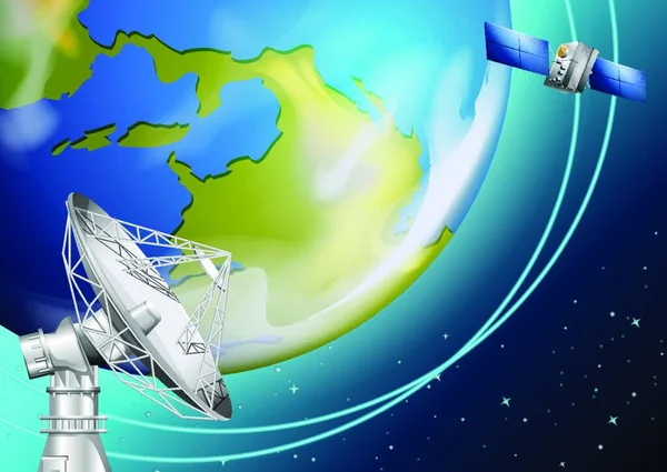 Illustration Vectorielle Satellite — Image vectorielle
