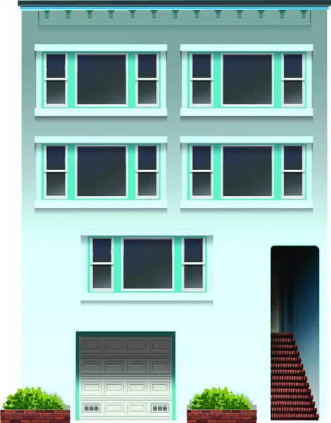 Big Apartment Vector Illustration — Stock Vector