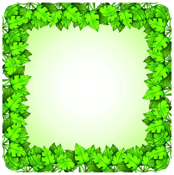 Зеленые Листья Рамка Векторная Иллюстрация — стоковый вектор