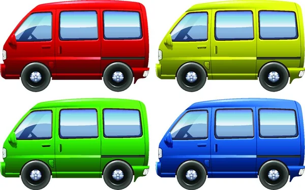 Set Vans Vector Illustration — Stock Vector