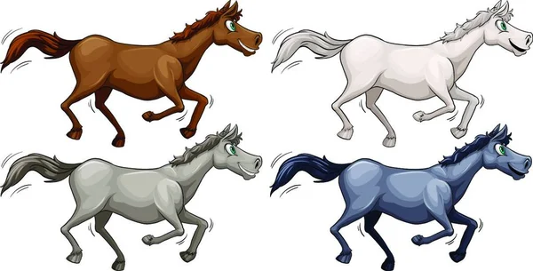 Cavalos Selvagens Bela Ilustração Vetorial — Vetor de Stock