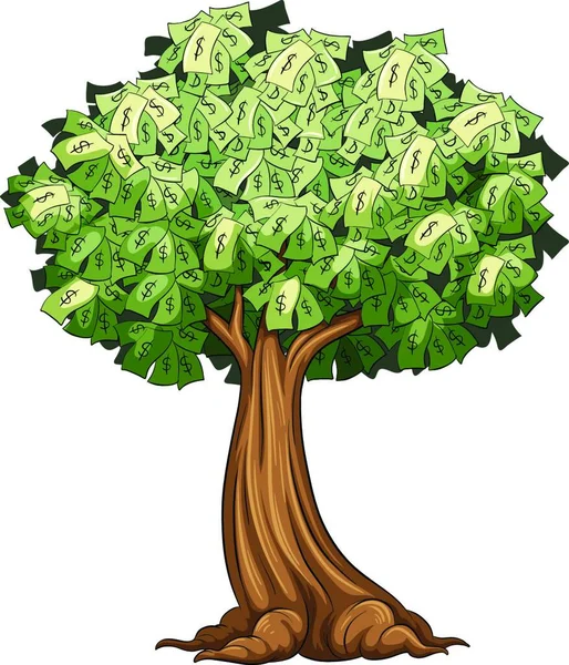 Illustration Eines Geldbaum Vektors — Stockvektor