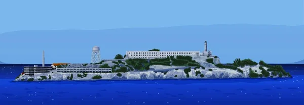 Alcatraz Isola Vettoriale Illustrazione — Vettoriale Stock