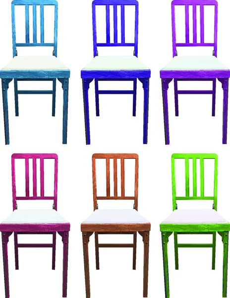 Set Chairs Vector Illustration — Stock Vector