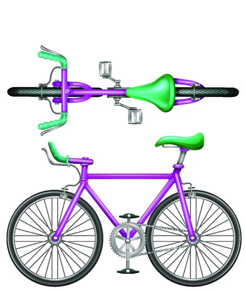 Veículo Bicicleta Vetor Ilustração — Vetor de Stock