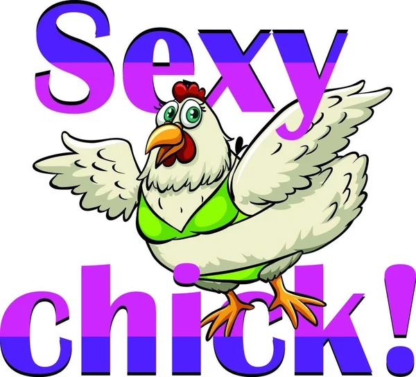 Сексуальная Птица Векторная Иллюстрация Цыплят — стоковый вектор