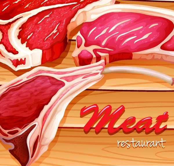 Świeże Mięso Piękne Wektor Ilustracja — Wektor stockowy