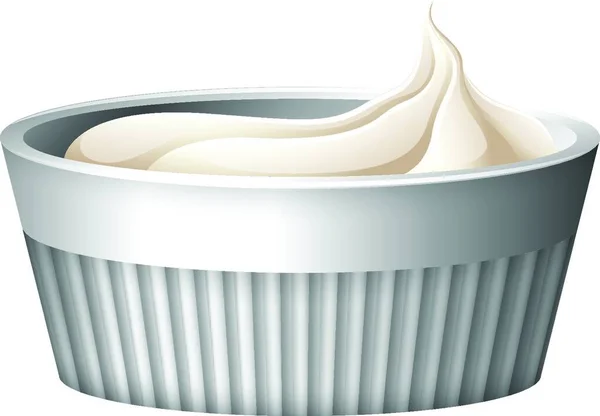 Crème Sur Fond Blanc Illustration Vectorielle — Image vectorielle