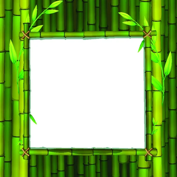 Cornice Bambù Illustrazione Vettoriale Colorata — Vettoriale Stock