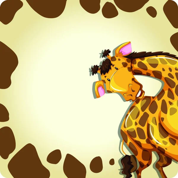 Ilustração Quadro Girafa — Vetor de Stock
