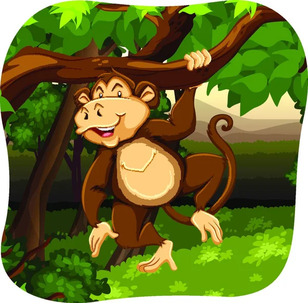 Ilustração Vetor Caráter Macaco — Vetor de Stock