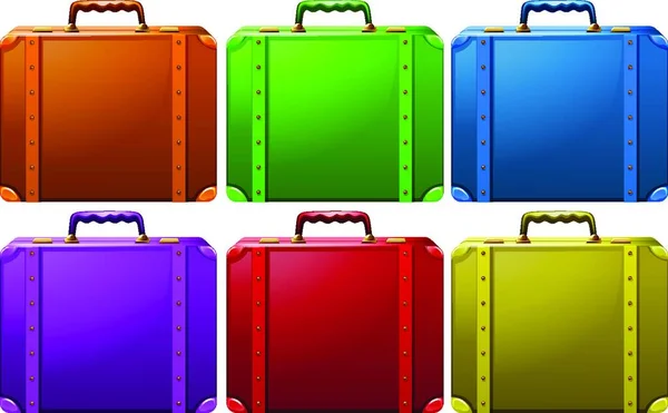 Suitcases Set Vector Illustration — Stock Vector