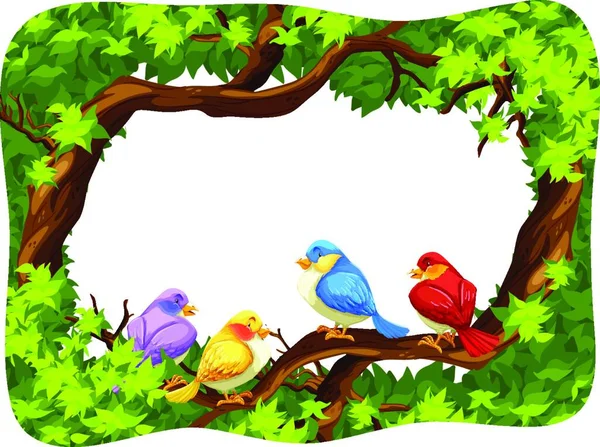 Vahşi Kuşlar Renkli Vektör Çizimi — Stok Vektör