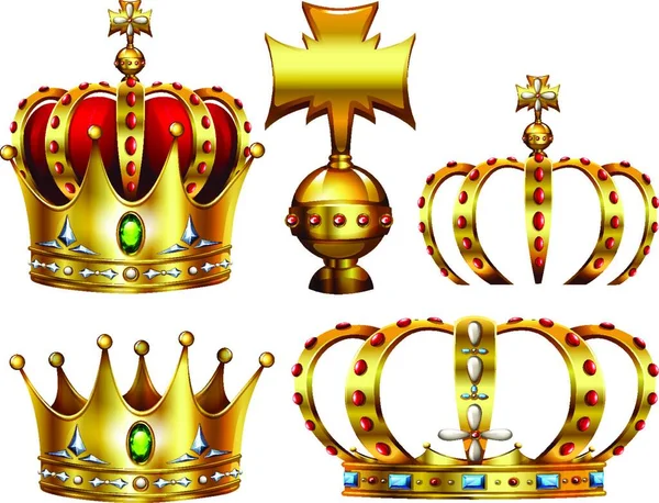 Illustration Crowns — Stock Vector